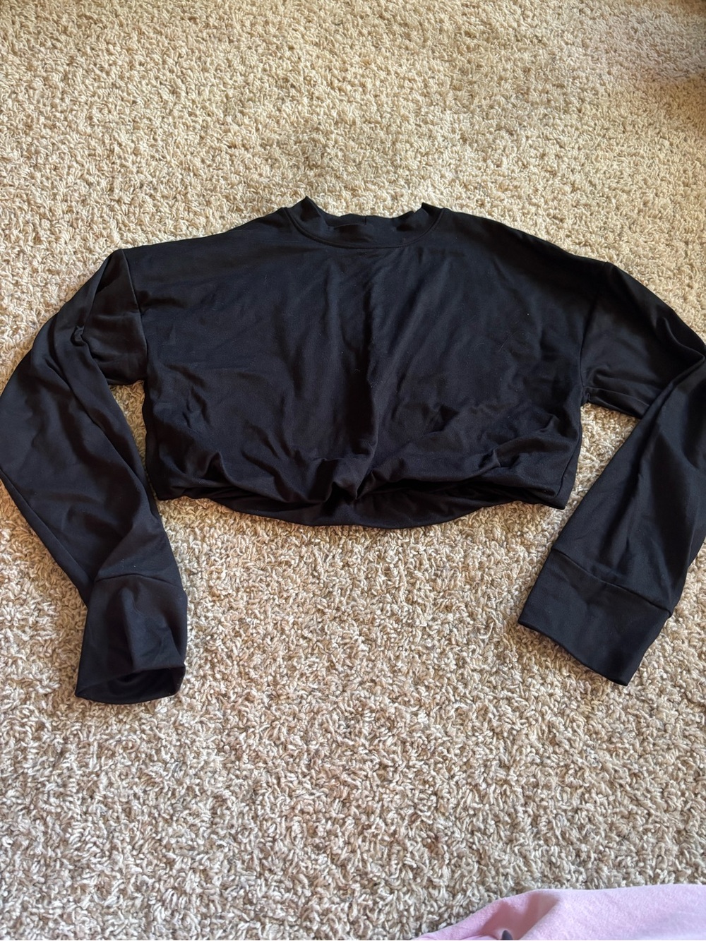 Five Dancewear Cropped Black Long-Sleeve Crew Top